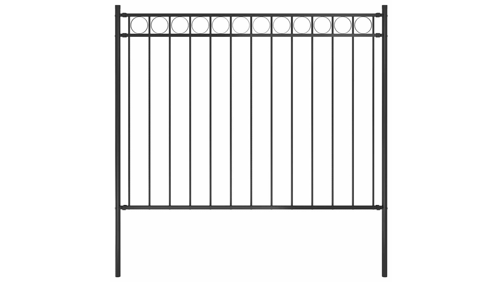 vidaXL Black Assen Steel 1.7 x 1m Garden Fence
