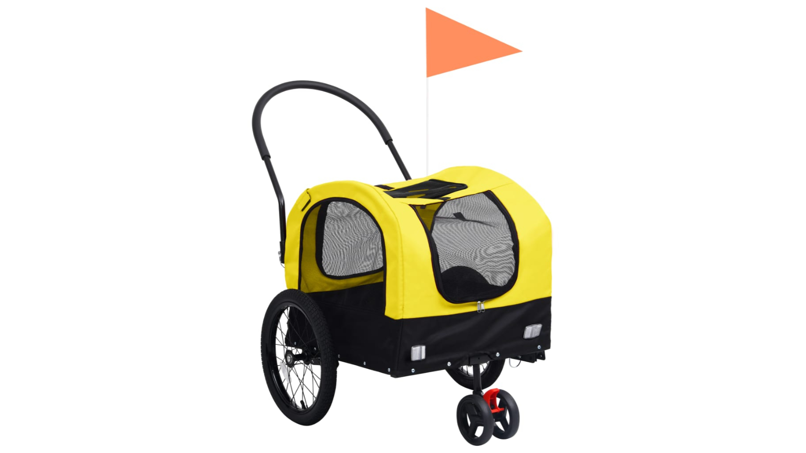 vidaXL 2-in-1 Pet Bike Trailer and Jogging Stroller - Yellow/Black