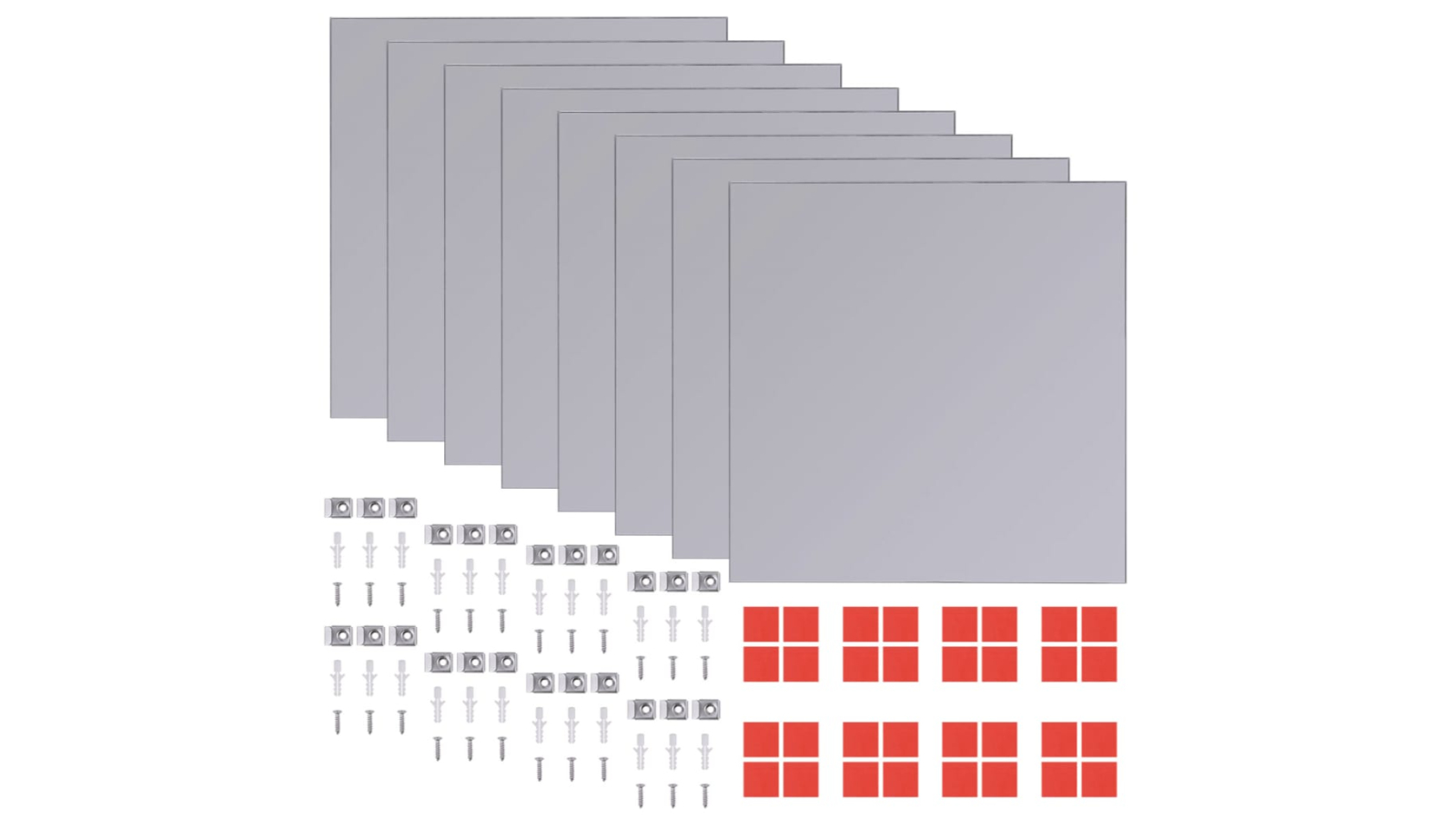 vidaXL 16 Piece Glass Frameless Mirror Tiles - 20.5cm