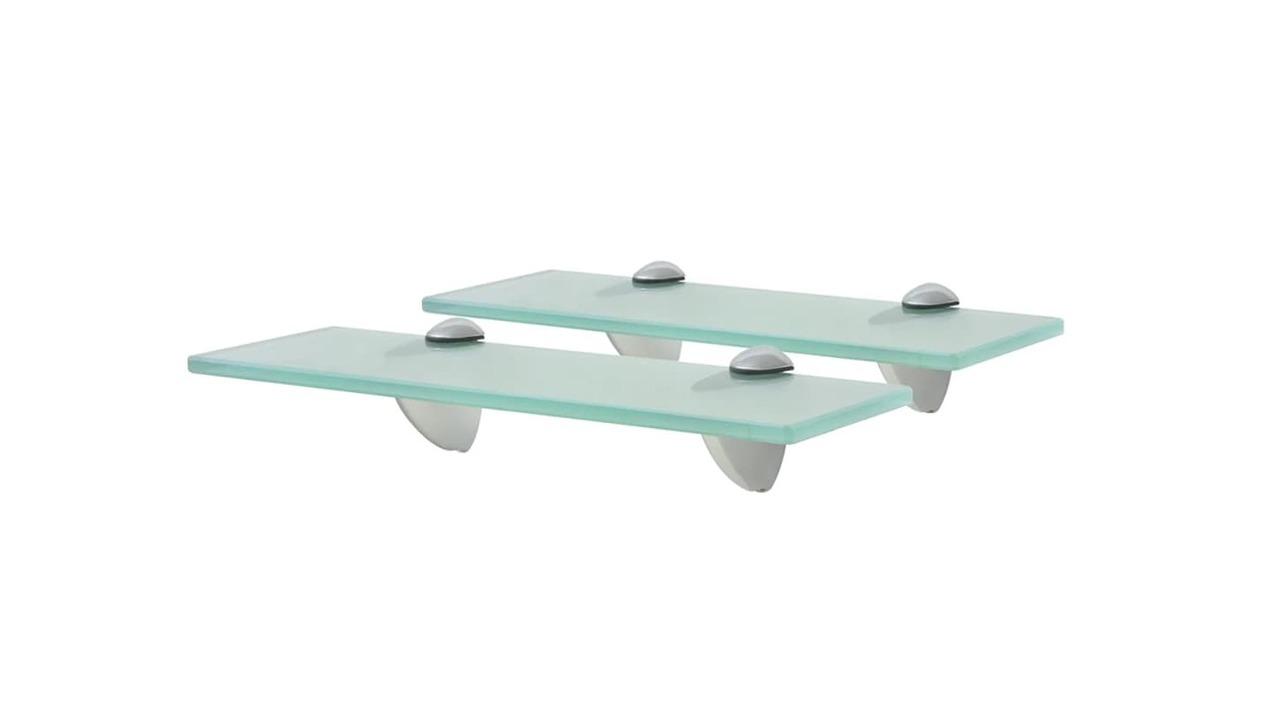 vidaXL 2 Piece Glass Floating Shelve - 30 x 10 x 0.8cm