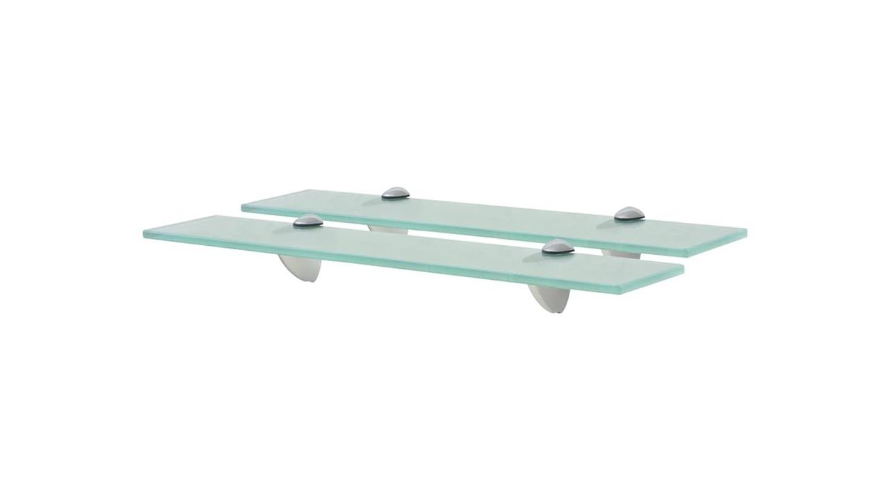 vidaXL 2 Piece Glass Floating Shelve - 50 x 10 x 0.8cm