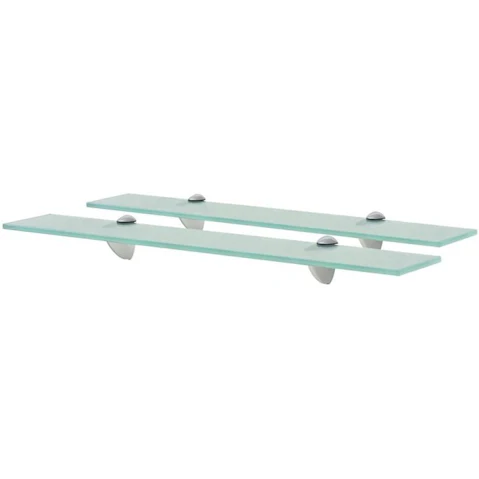 vidaXL 2 Piece Glass Floating Shelve - 60 x 10 x 0.8cm