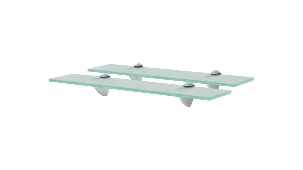 vidaXL 2 Piece Glass Floating Shelve - 50 x 20 x 0.8cm