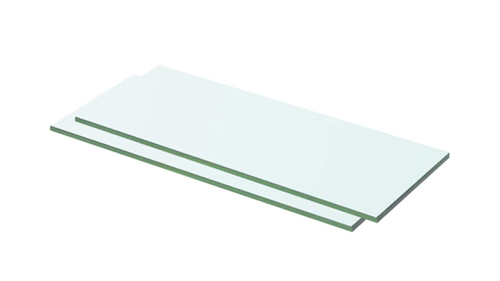 vidaXL 2 Piece Clear Glass 50 x 15cm Panel Shelve