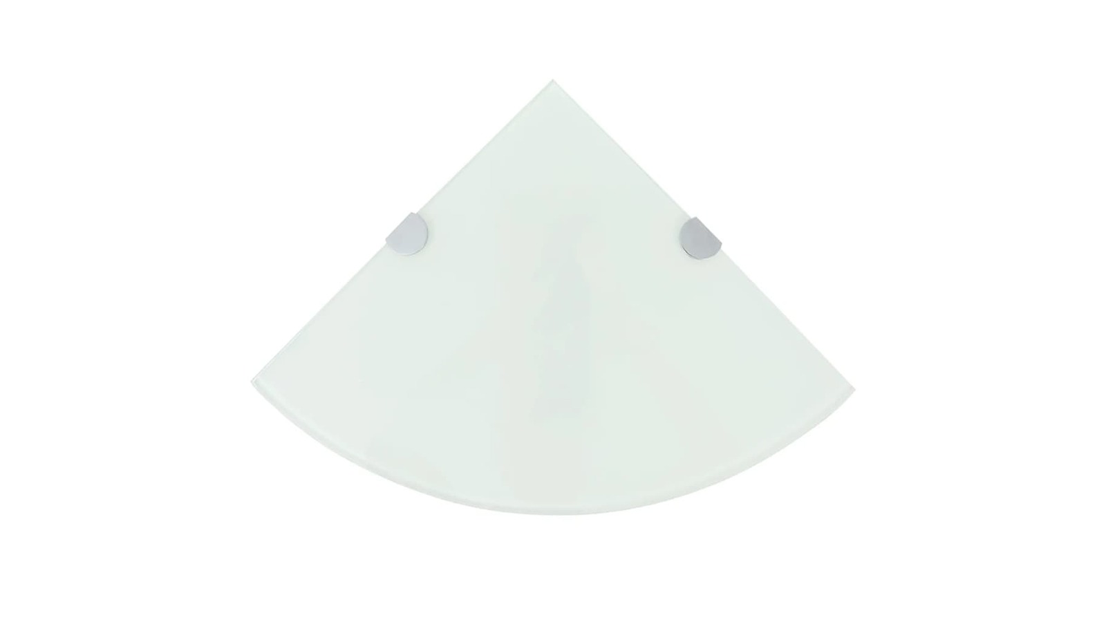 vidaXL 2 Piece White Glass Corner Shelve with Chrome Support - 25 x 25cm
