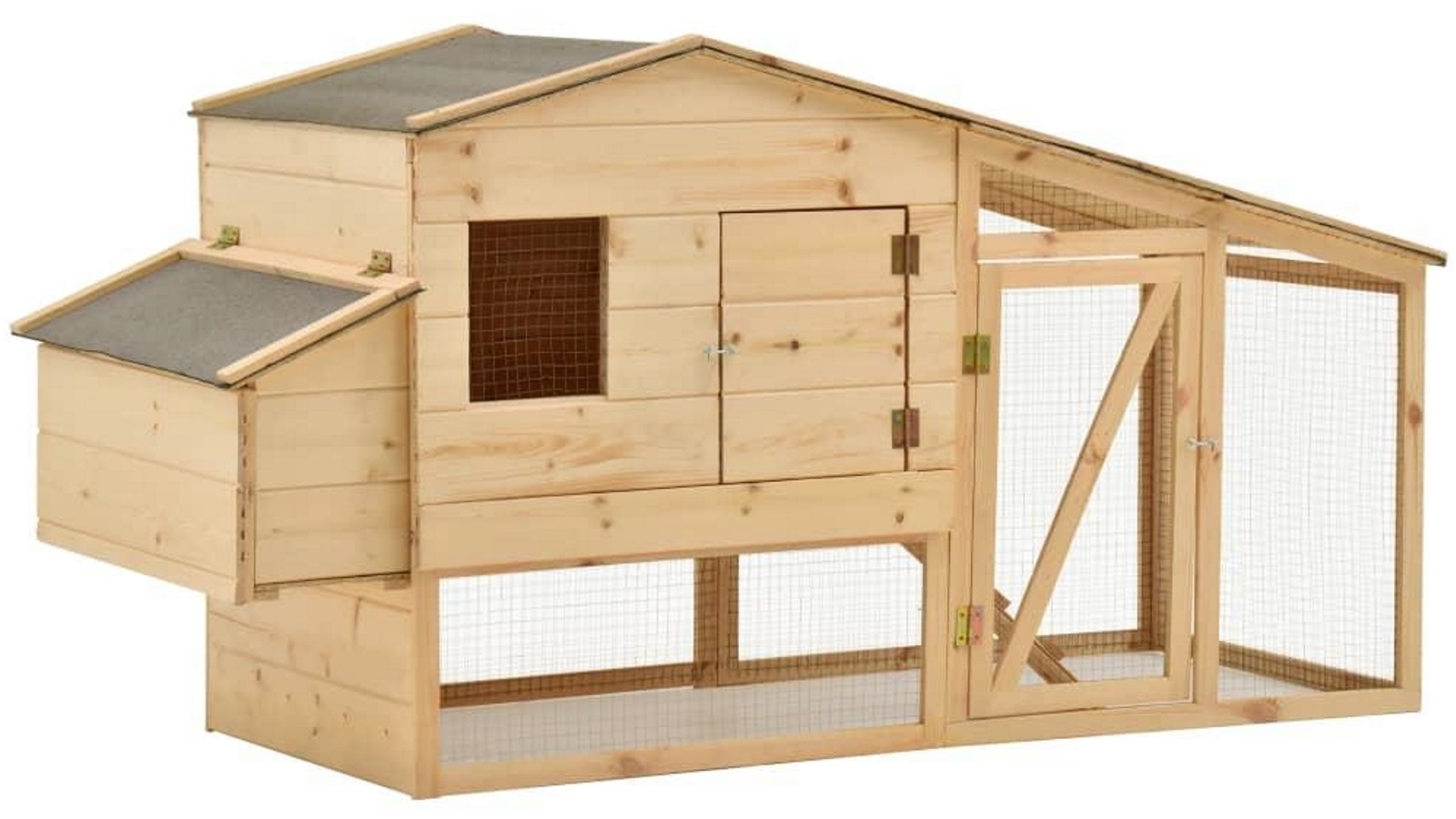 vidaXL 178x67x92cm Solid Pine Wood Chicken Cage