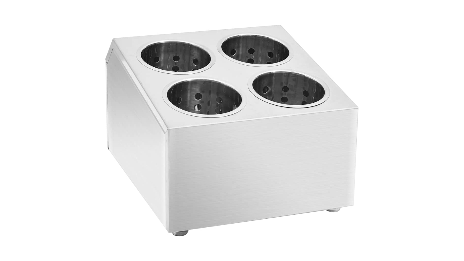 vidaXL 4 Grids Square Stainless Steel Cutlery Holder