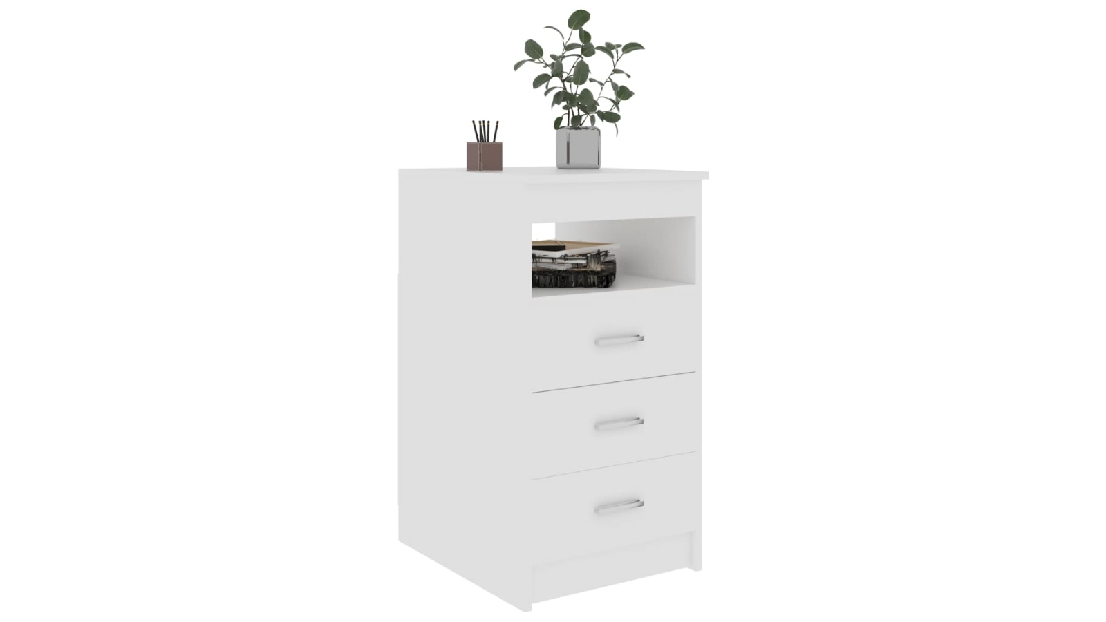 vidaXL Engineered Wood 40 x 50 x 76cm Drawer Cabinet - White