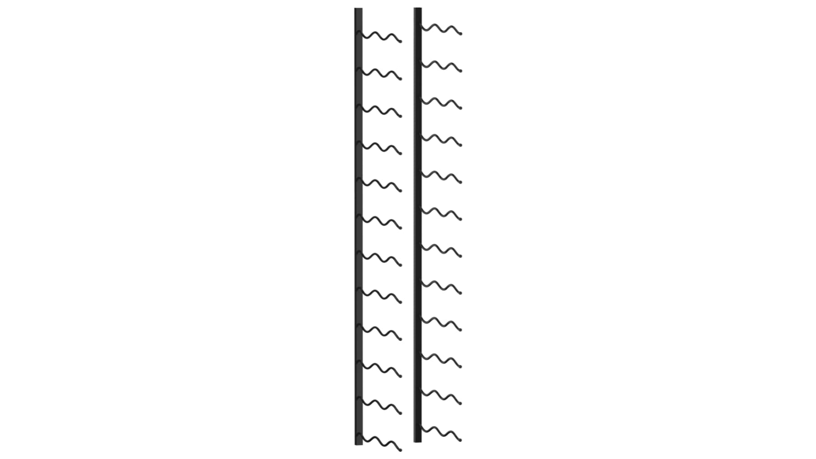 vidaXL Iron Wall-Mounted Wine Rack for 24 Bottles - Black