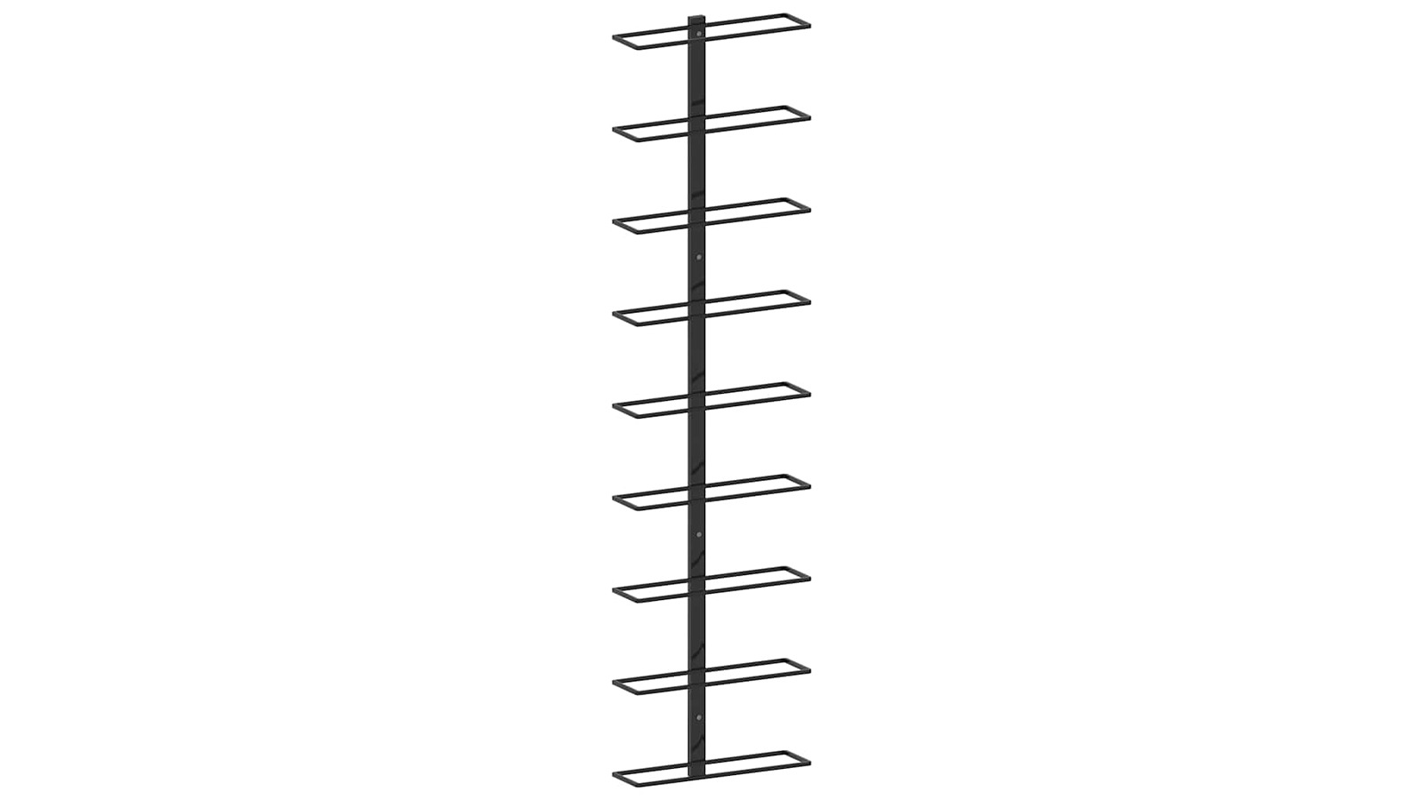 vidaXL Black Iron Wall Mounted Wine Rack for 9 Bottle