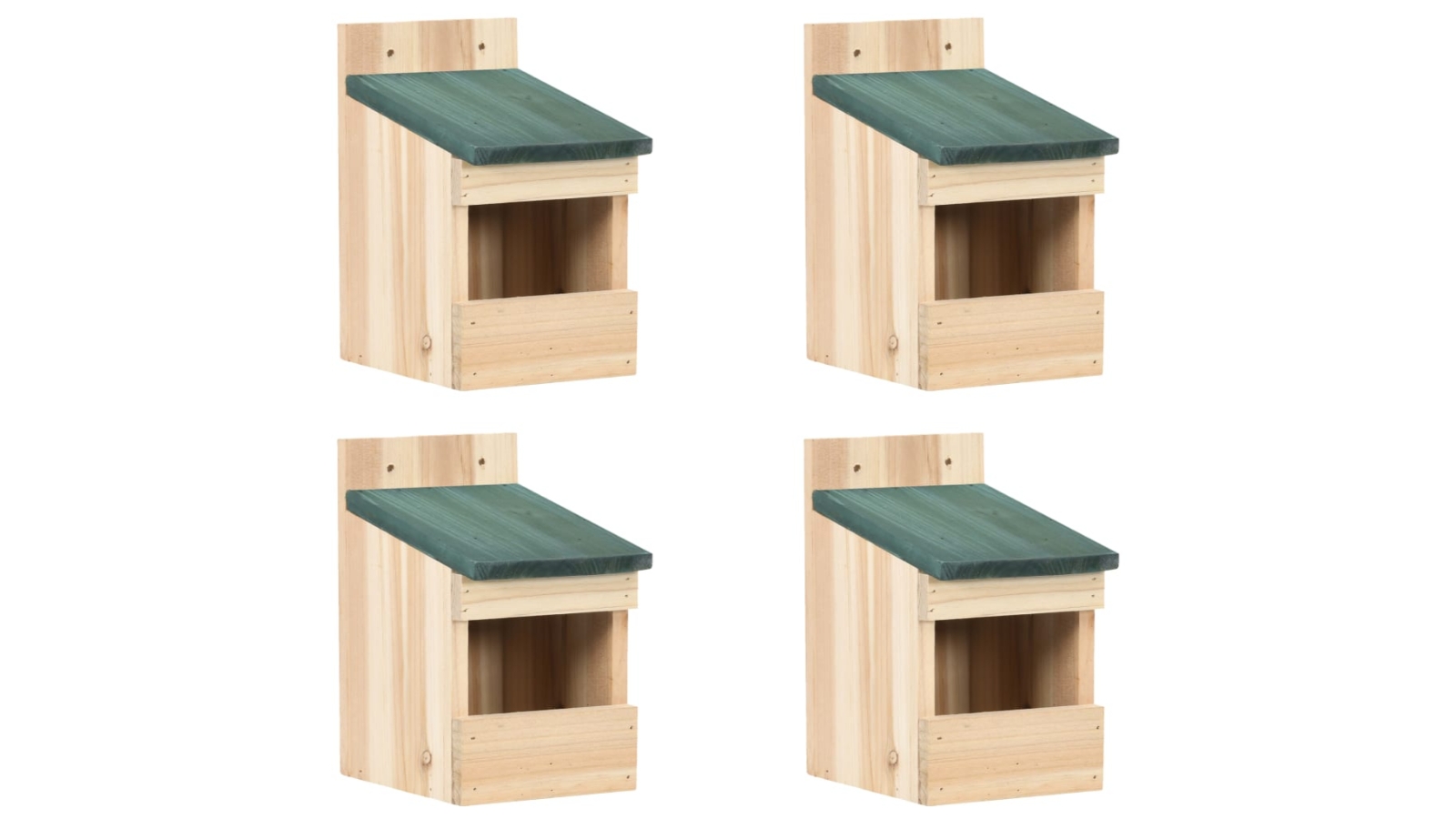 vidaXL 4 Piece Firwood Bird Houses - Small
