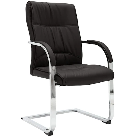 vidaXL Black Faux Leather Cantilever Office Chair