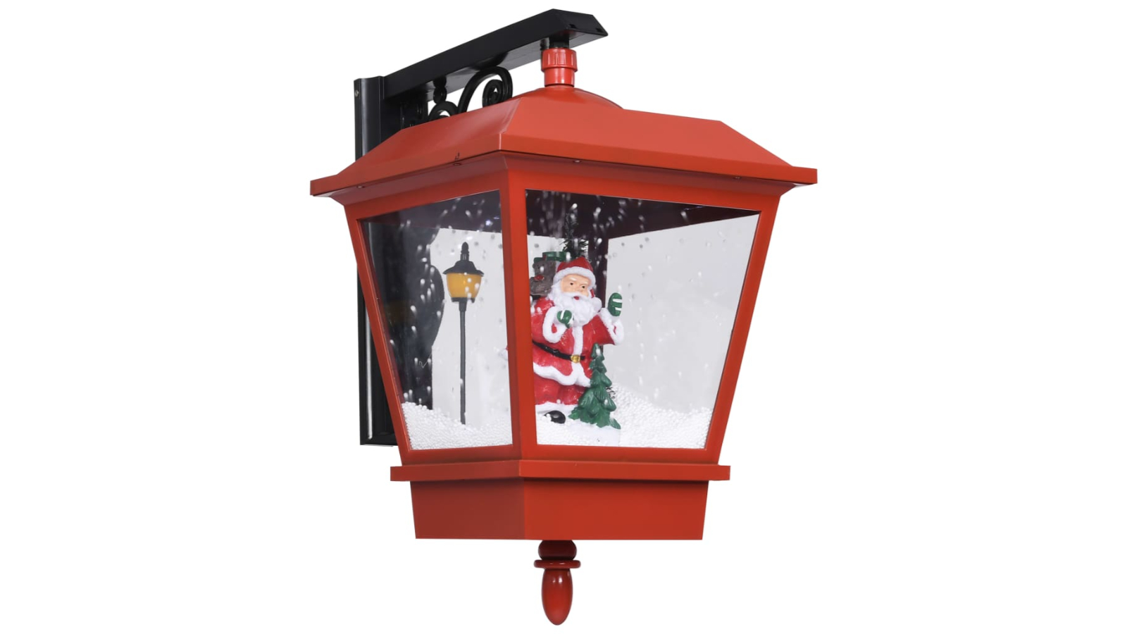 vidaXL Red Christmas Wall Lamp with LED Lights and Santa - 40 x 27 x 45cm