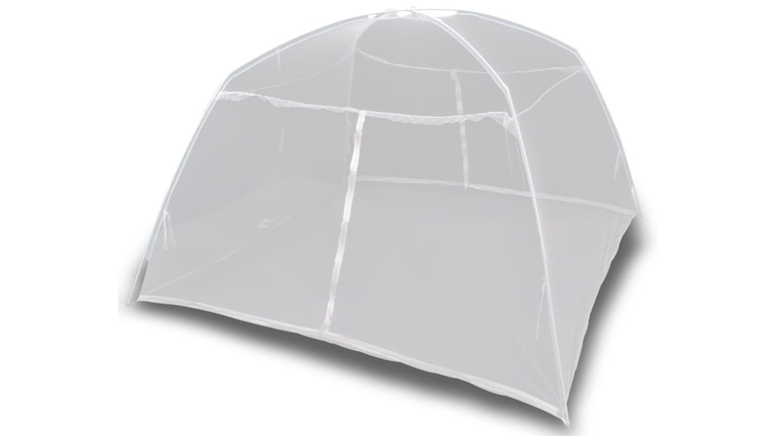 vidaXL White Fiberglass Camping Tent - 200 x 120 x 130cm