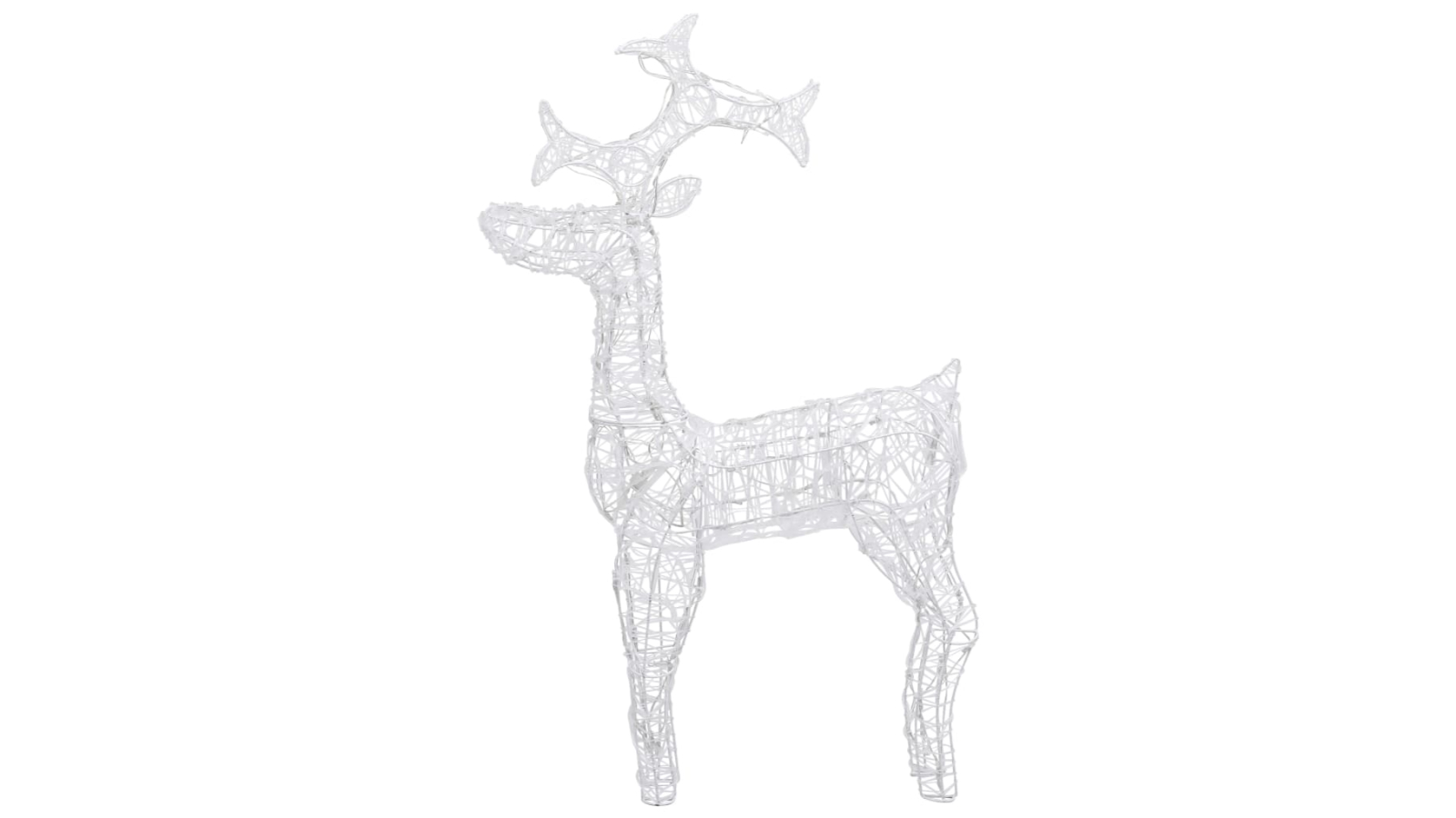 vidaXL 60 x 16 x 100cm Acrylic Reindeer Christmas Decoration 90 LED - Cold White
