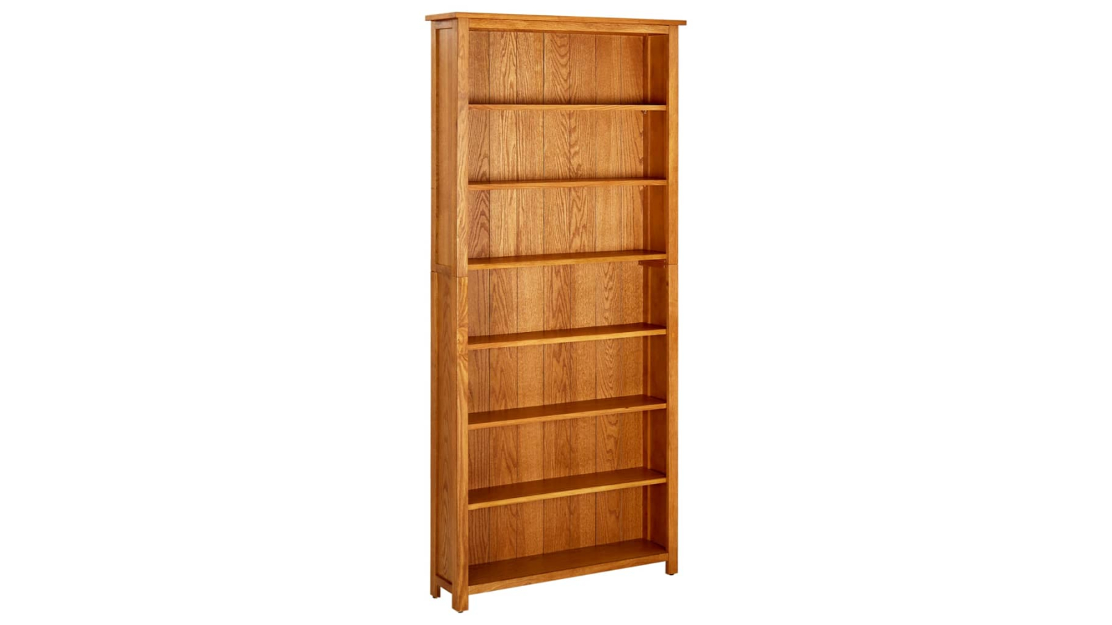 vidaXL 7-Tier Solid Oak Wood Bookcase - 90 x 22.5 x 200cm