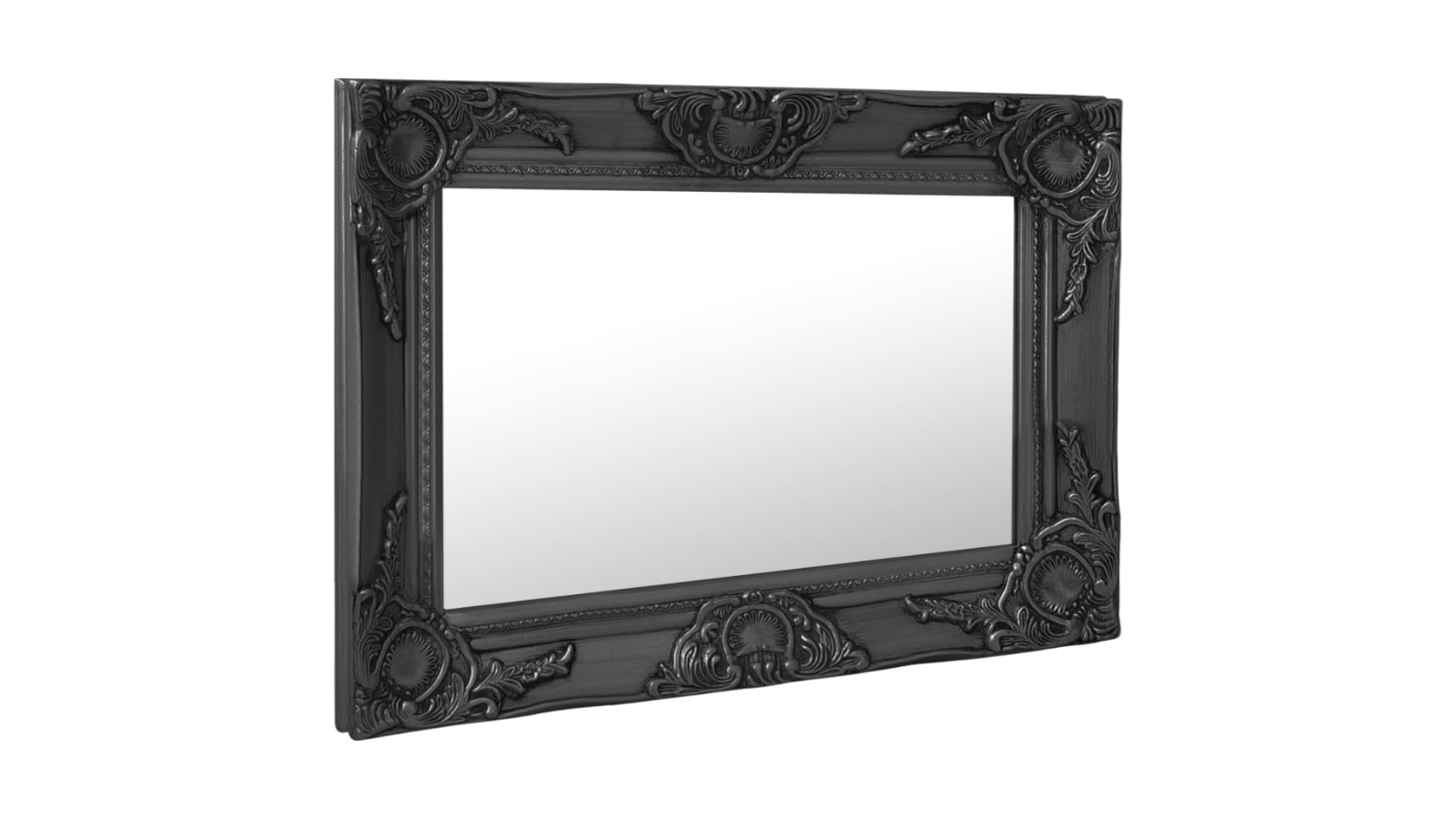 vidaXL Black Baroque Style 60 x 40cm Wall Mirror