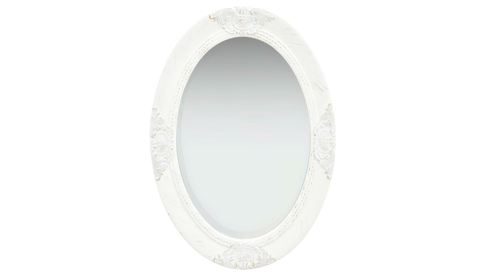 vidaXL White Baroque Style 50 x 70cm Wall Mirror