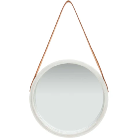 vidaXL Silver 40cm Wall Mirror with Strap
