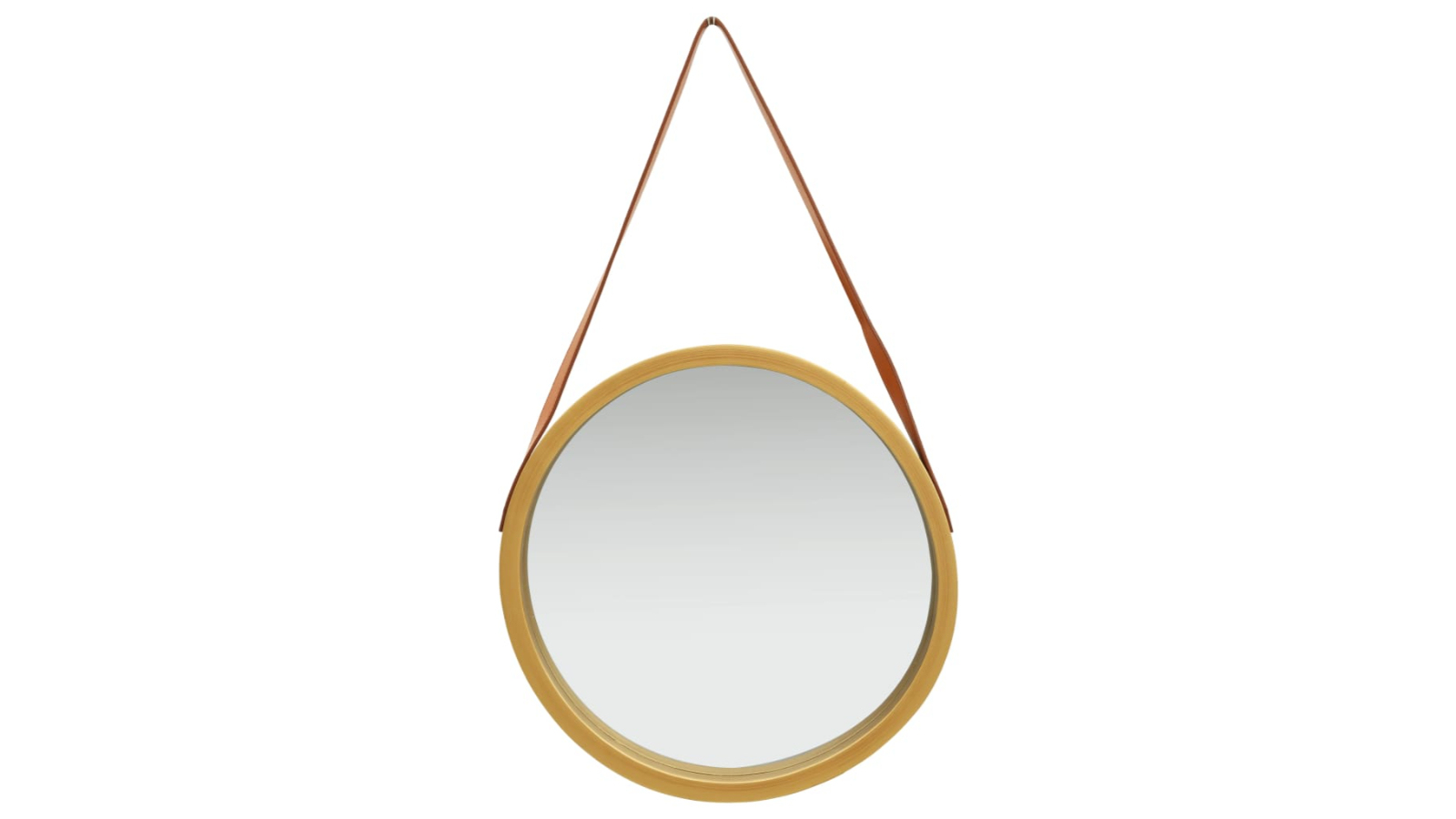 vidaXL 50cm Gold Wall Mirror with Strap