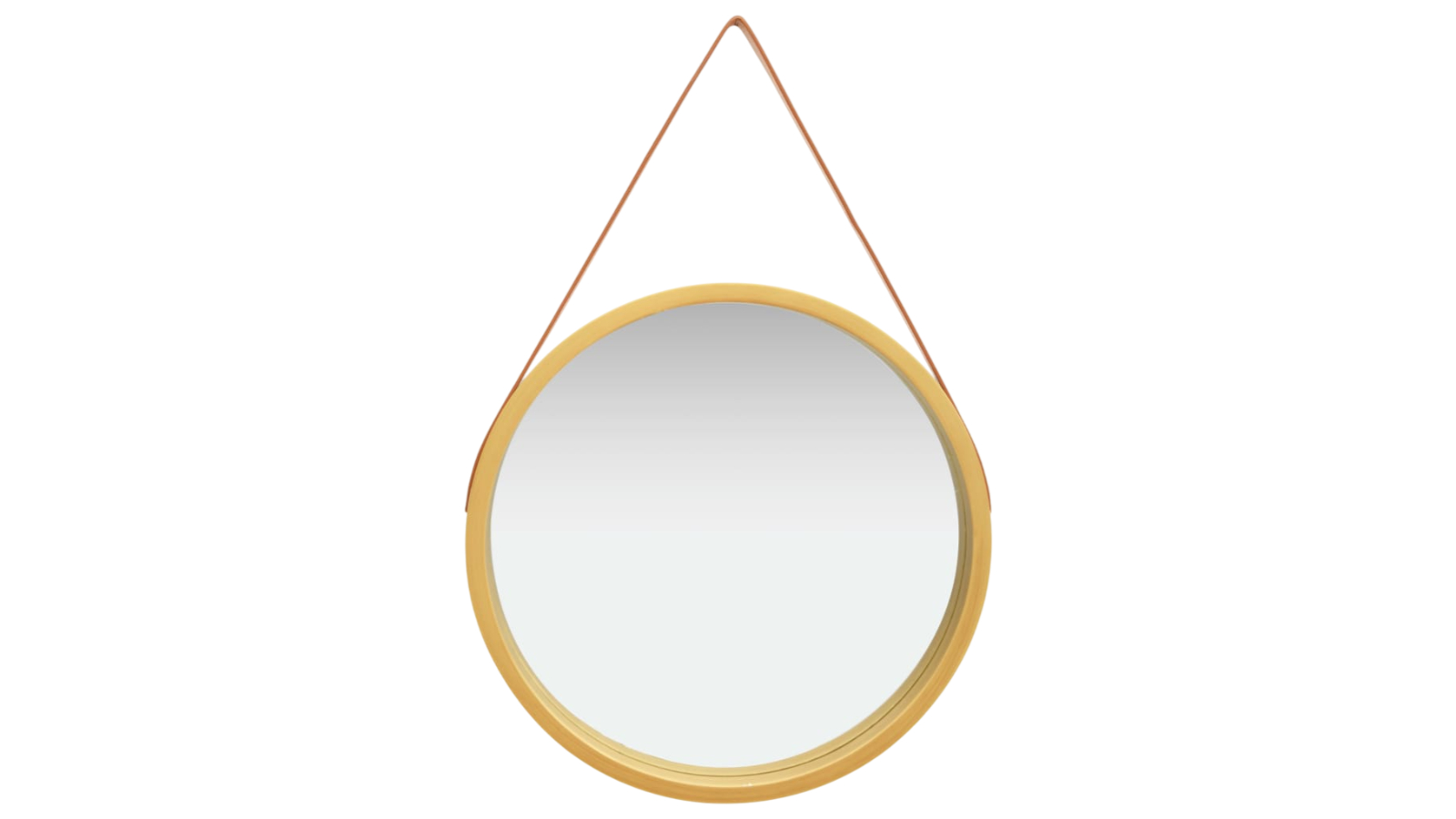 vidaXL Gold 60cm Wall Mirror with Strap