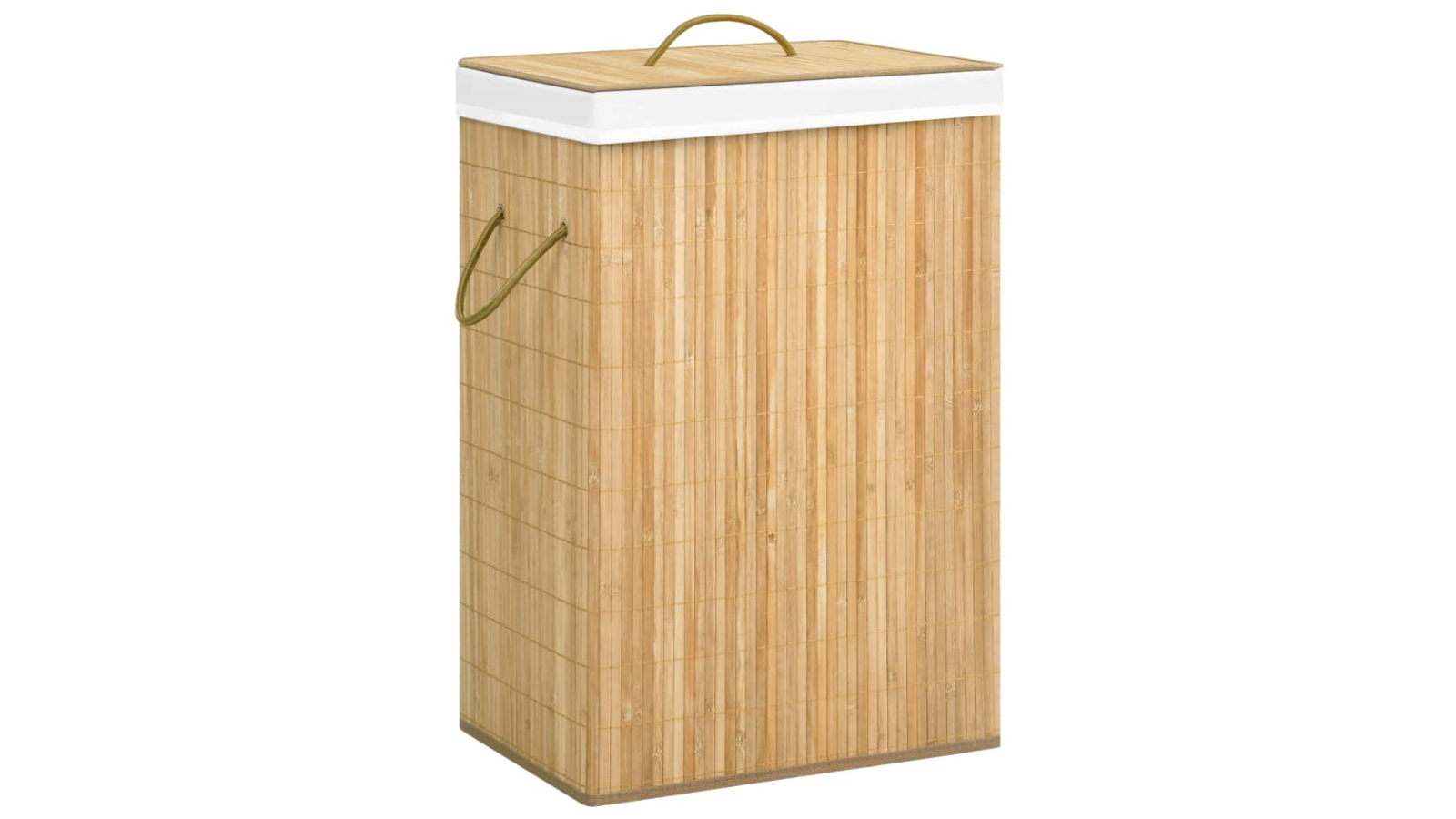 vidaXL Bamboo 72 Litre Laundry Basket with 2-Section