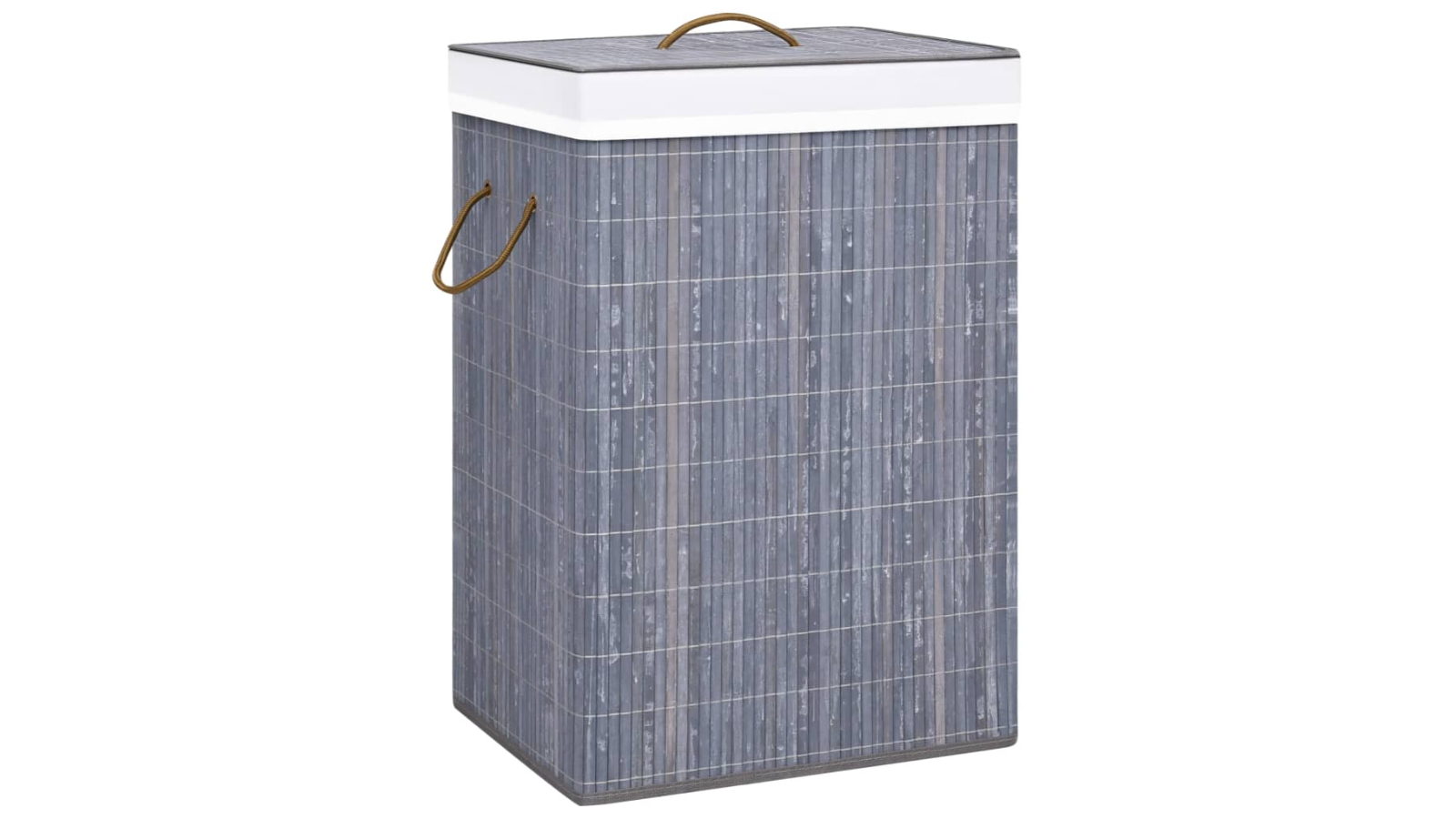 vidaXL Grey Bamboo 72 Litre Laundry Basket with 2-Section
