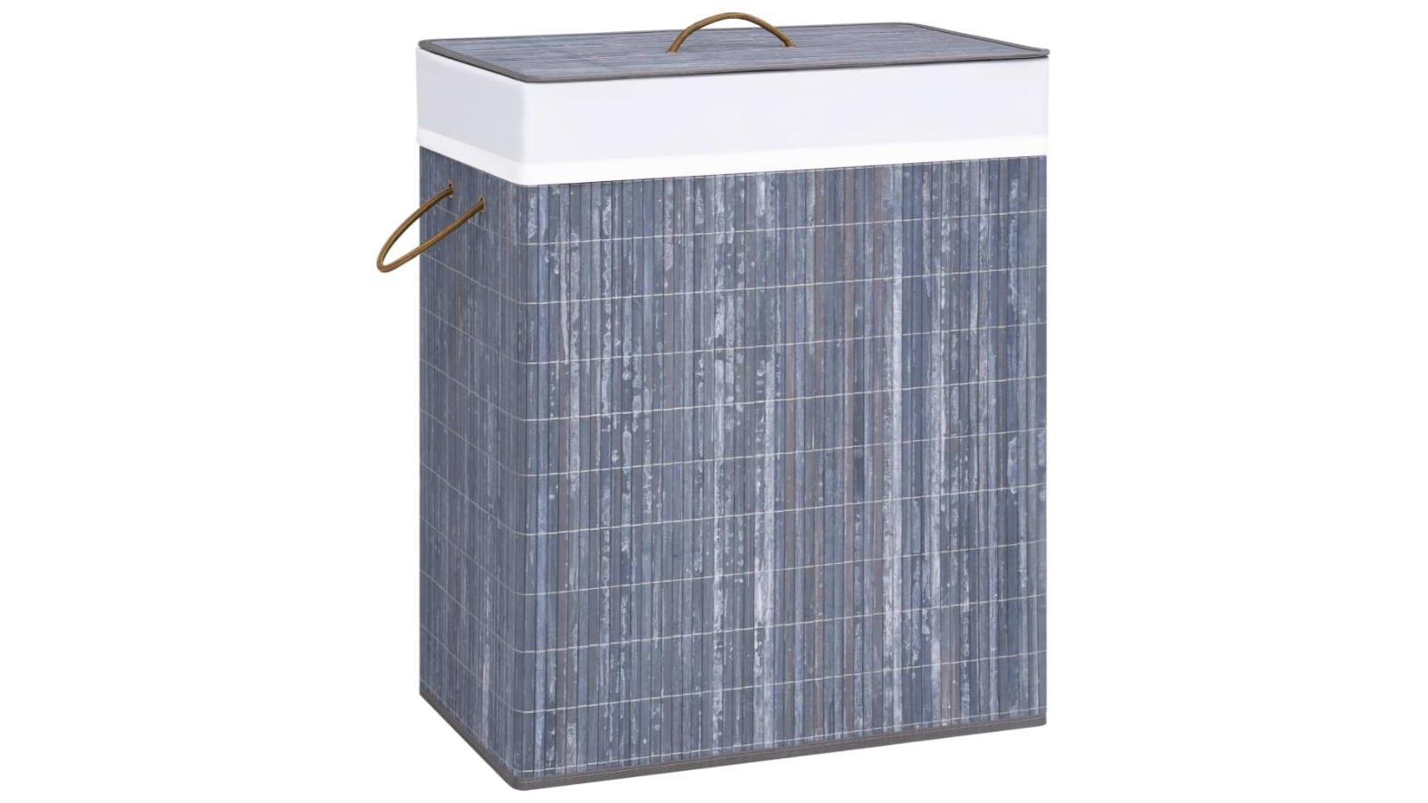 vidaXL 100 Litre Grey Bamboo Laundry Basket with 2-Section