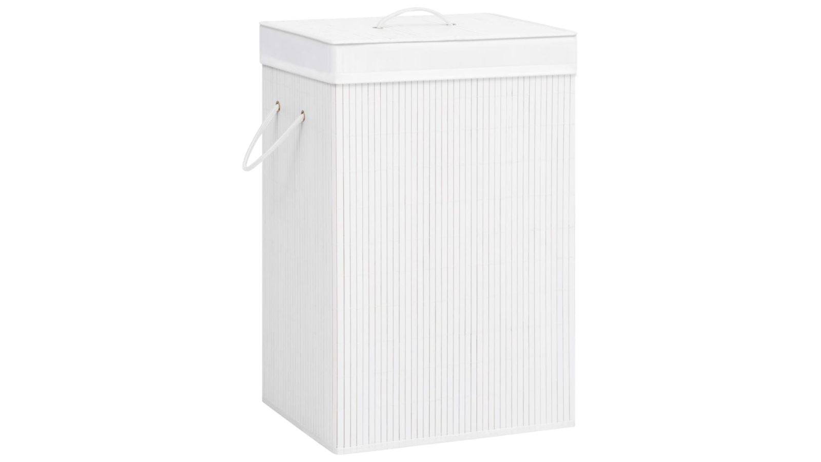 vidaXL White 72 Large Bamboo Laundry Basket with 2 Section