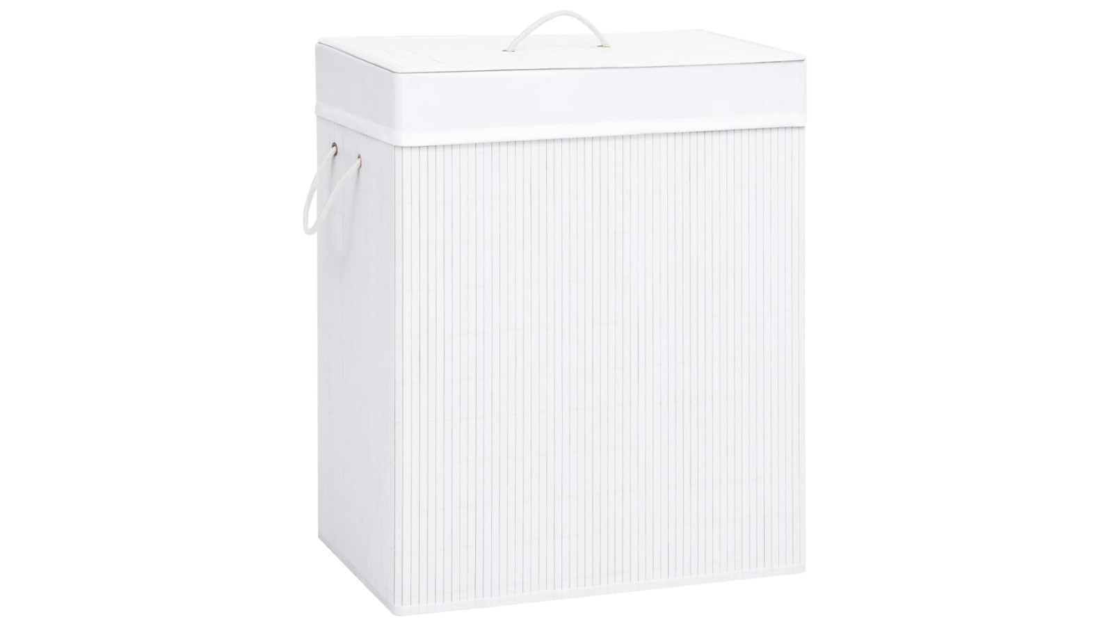 vidaXL White 100 Litre Bamboo Laundry Basket with 2-Section