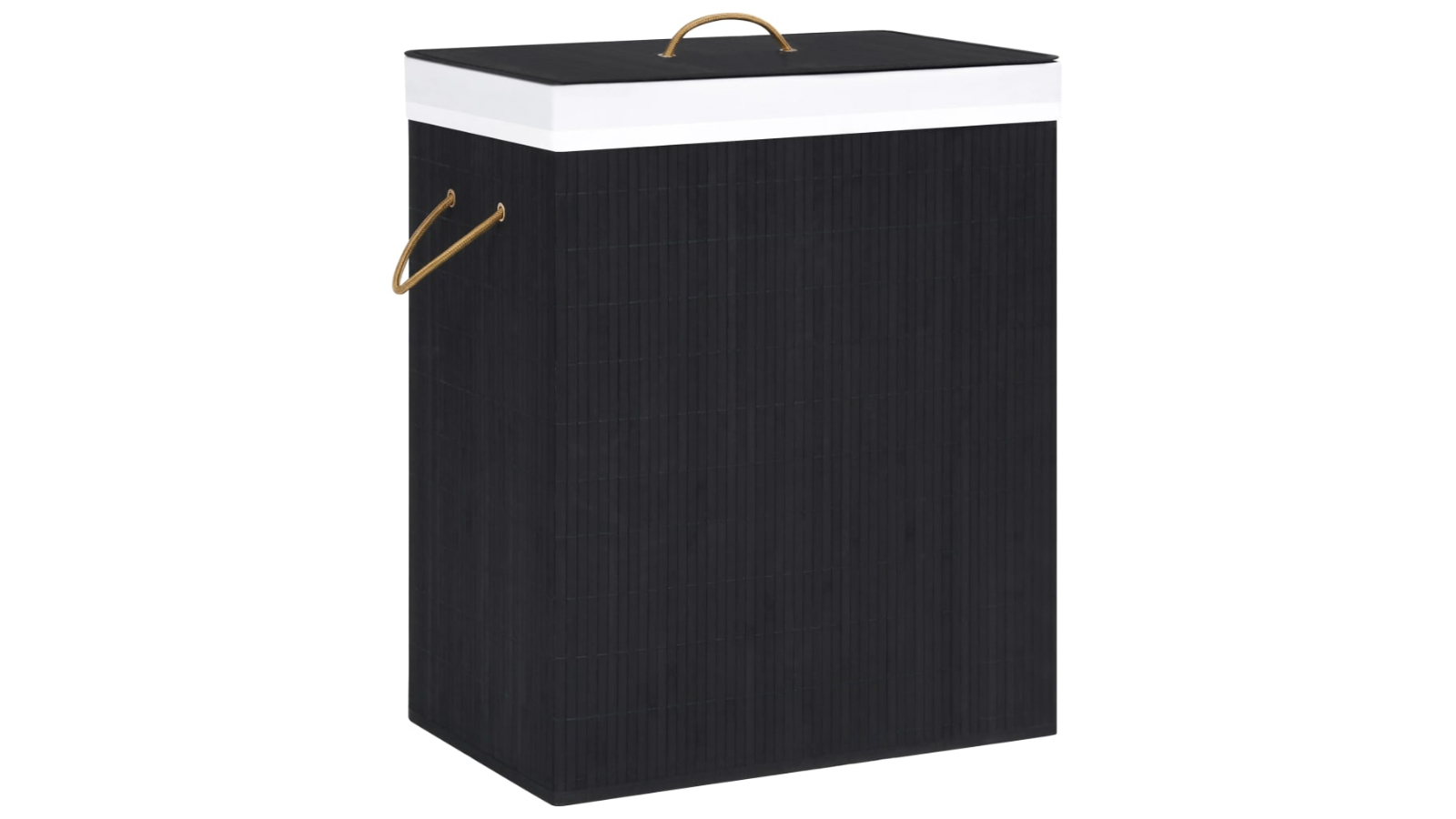 vidaXL Black Bamboo 100 Litre Laundry Basket with 2-Section