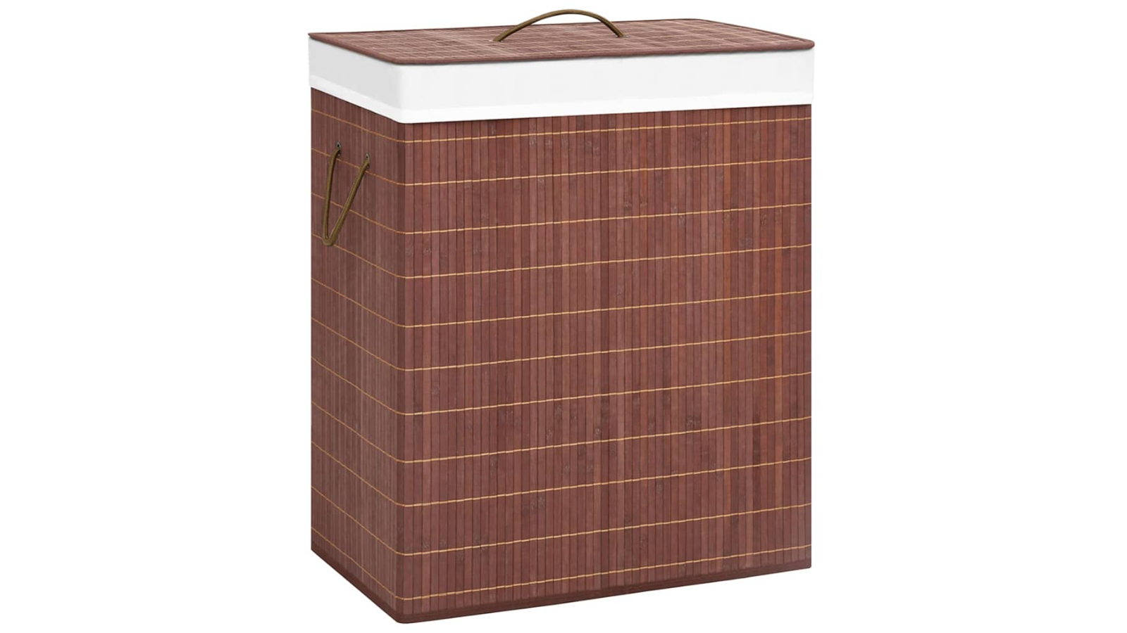 vidaXL Brown Bamboo 100 Litre Laundry Basket with 2-Section