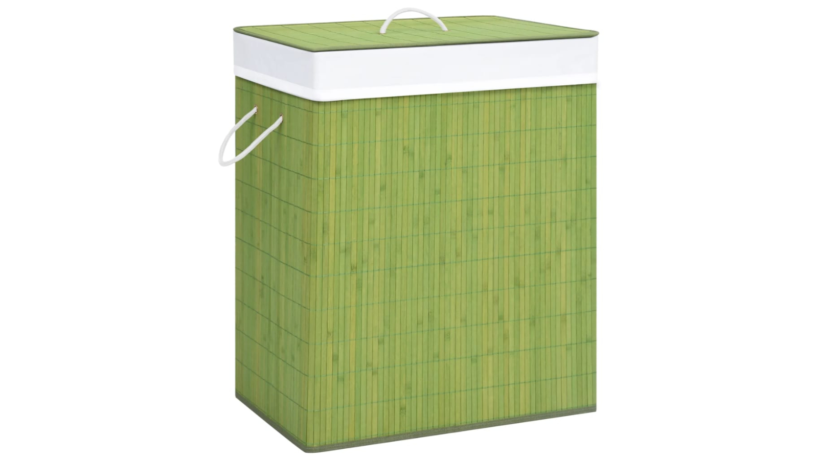 vidaXL 83 Litre Bamboo Laundry Basket with Single Section - Green 