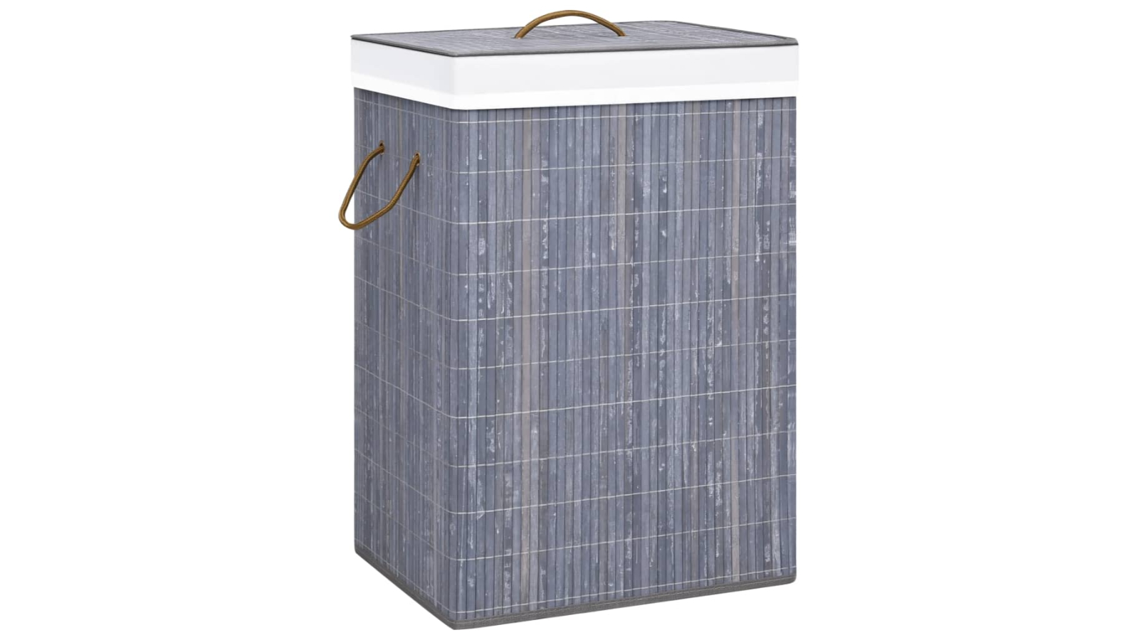vidaXL Grey Bamboo Laundry Basket with Single Section
