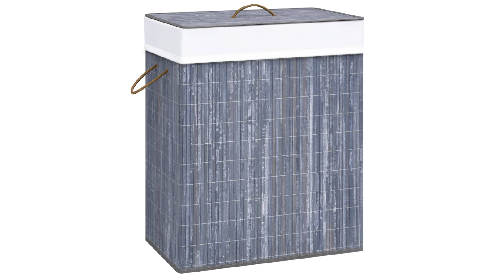 vidaXL 83 Litre Bamboo Laundry Basket with Single Section - Grey 