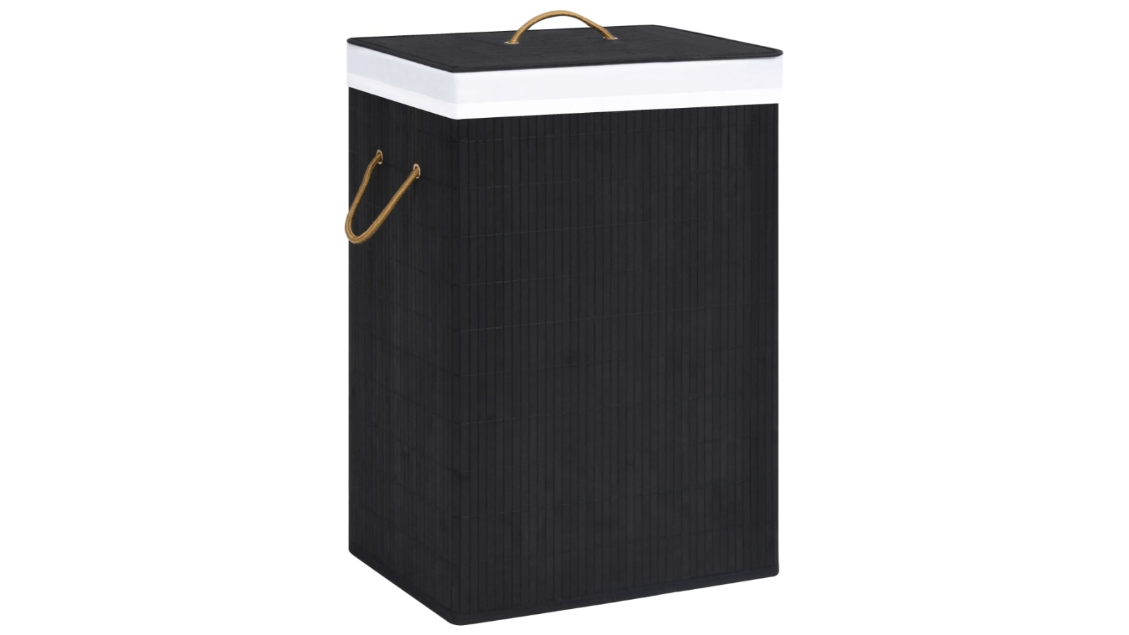 vidaXL Black Bamboo Laundry Basket with Single Section