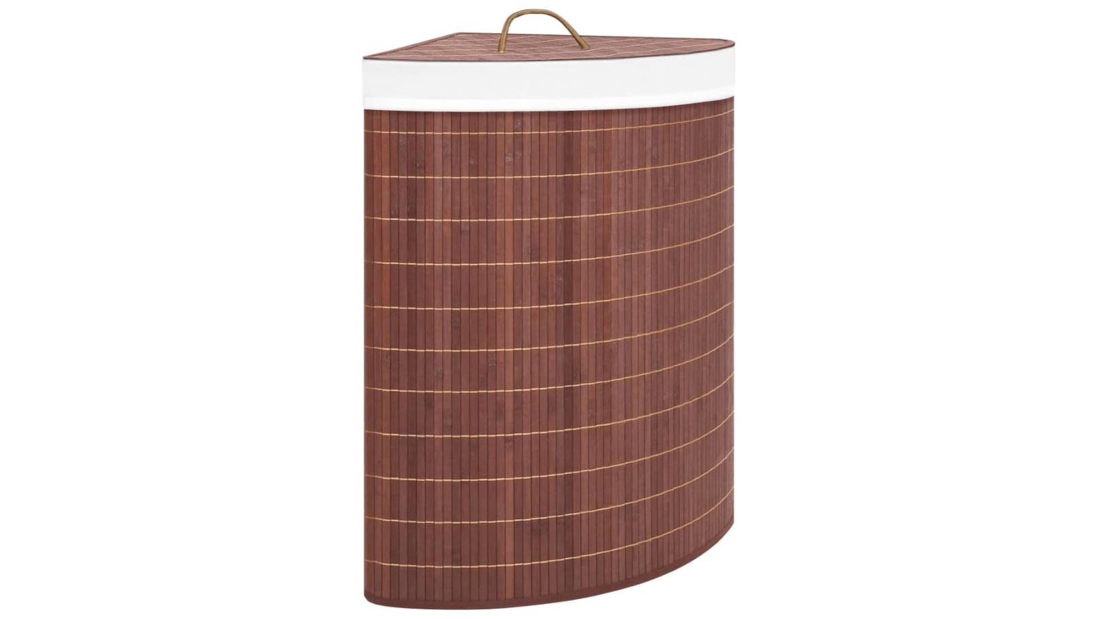 vidaXL Brown Bamboo Corner 60 Litre Laundry Basket