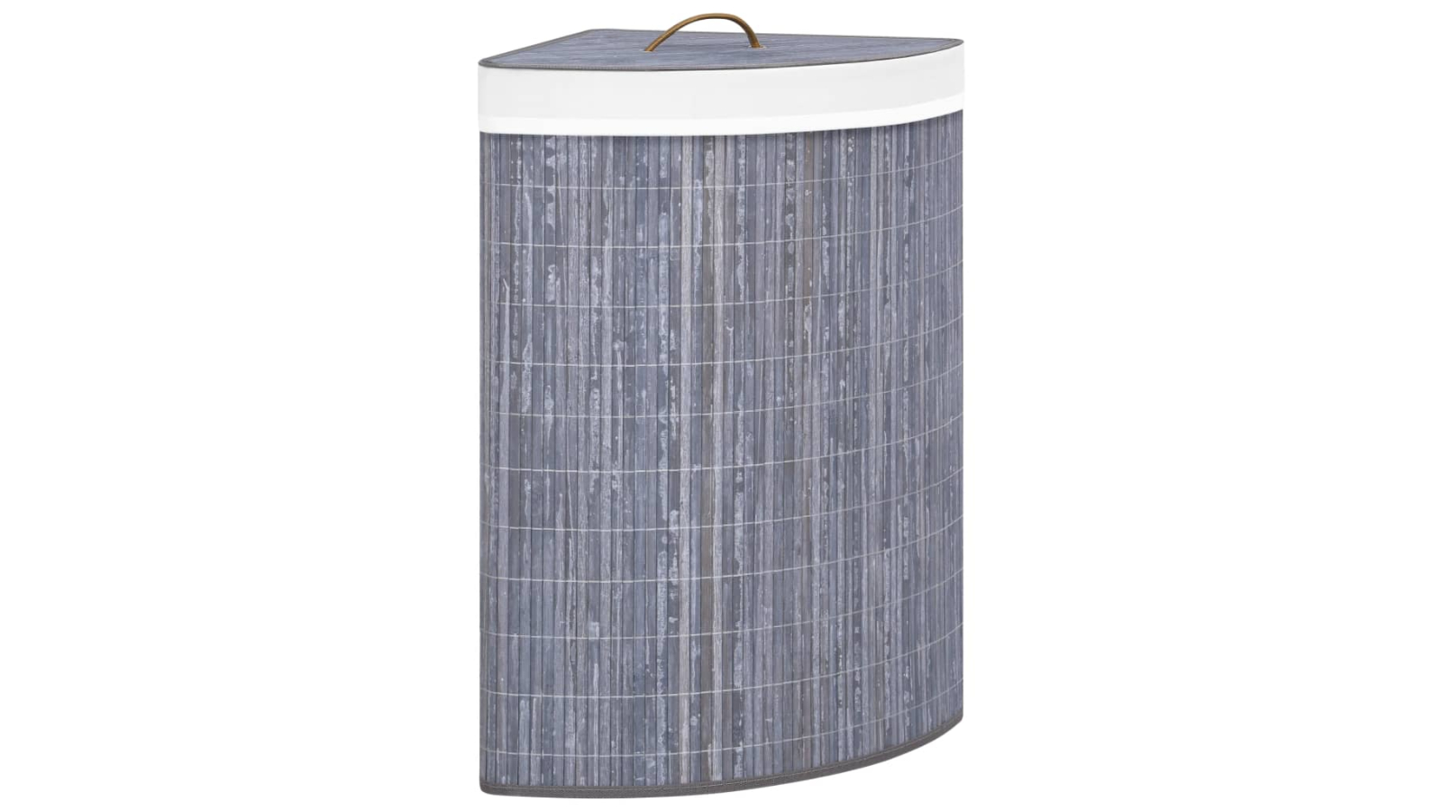 vidaXL 60 Litre Grey Bamboo Corner Laundry Basket