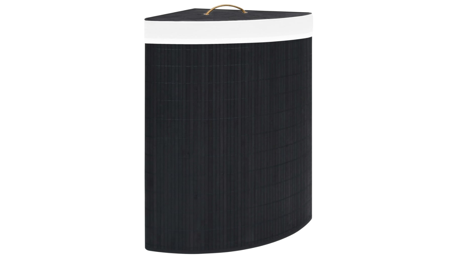 vidaXL Black Bamboo Corner 60 Litre Laundry Basket