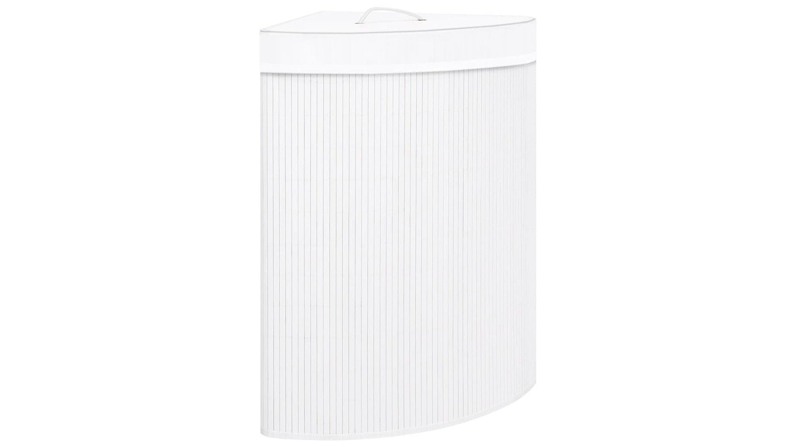 vidaXL White Bamboo 60 Litre Corner Laundry Basket