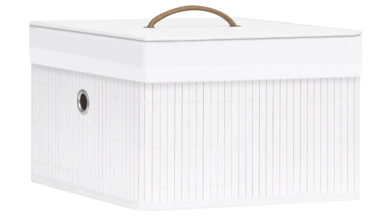 vidaXL 4 Piece Bamboo Storage Boxes - White