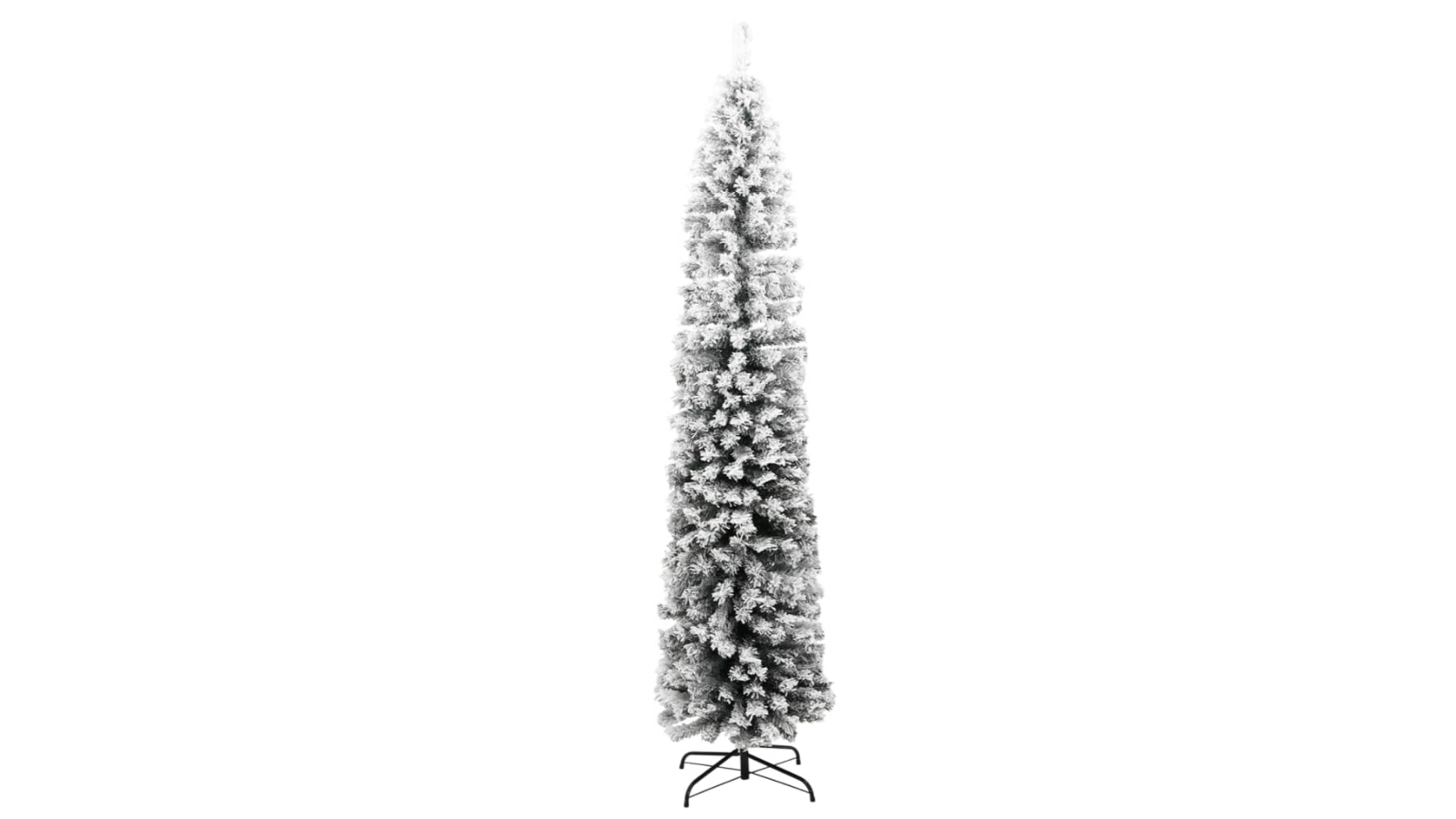vidaXL Green PVC Slim Artificial Christmas Tree with Flocked Snow - 240cm