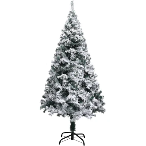 vidaXL Green Artificial Christmas Tree with Flocked Snow PVC - 150cm