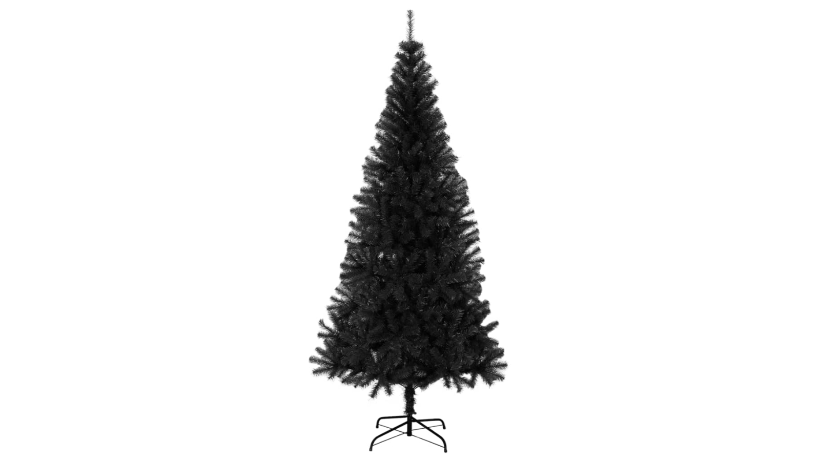 vidaXL Black Artificial PVC Christmas Tree with Stand - 210cm