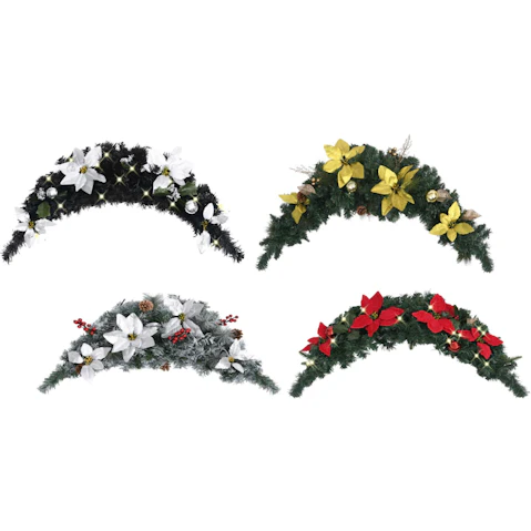 vidaXL 90cm Christmas Arch with LED Lights