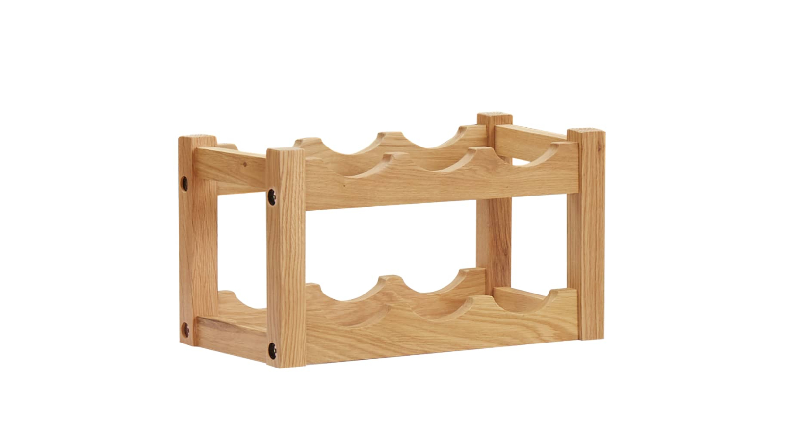 vidaXL Solid Oak Wood Wine Rack for 6 Bottles - 37 x 21 x 21cm