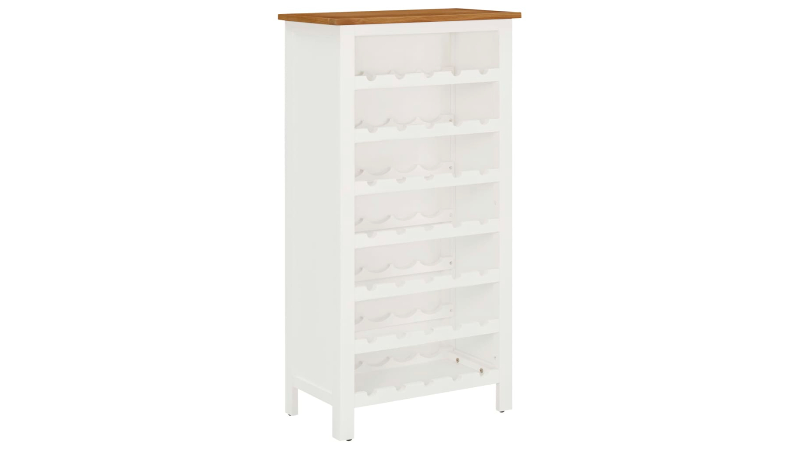 vidaXL White Solid Oak Wood Wine Cabinet - 56 x 32 x 110cm