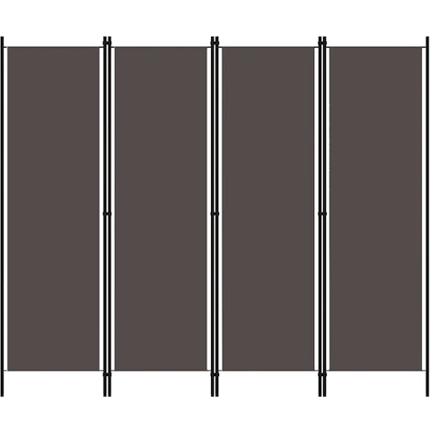 vidaXL 4-Panel Anthracite 200 x 180cm Room Divider