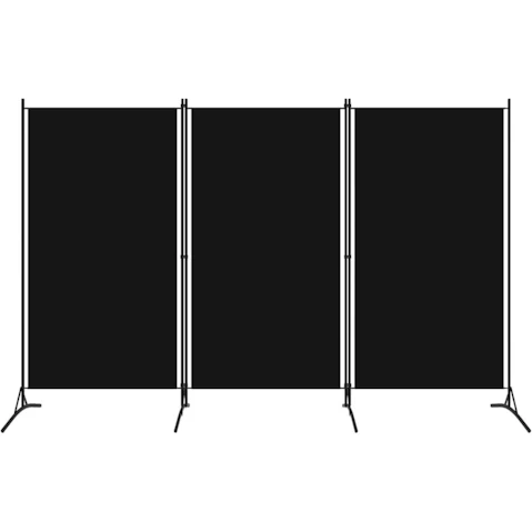 vidaXL 3-Panel Fabric 260 x 180cm Room Divider - Black