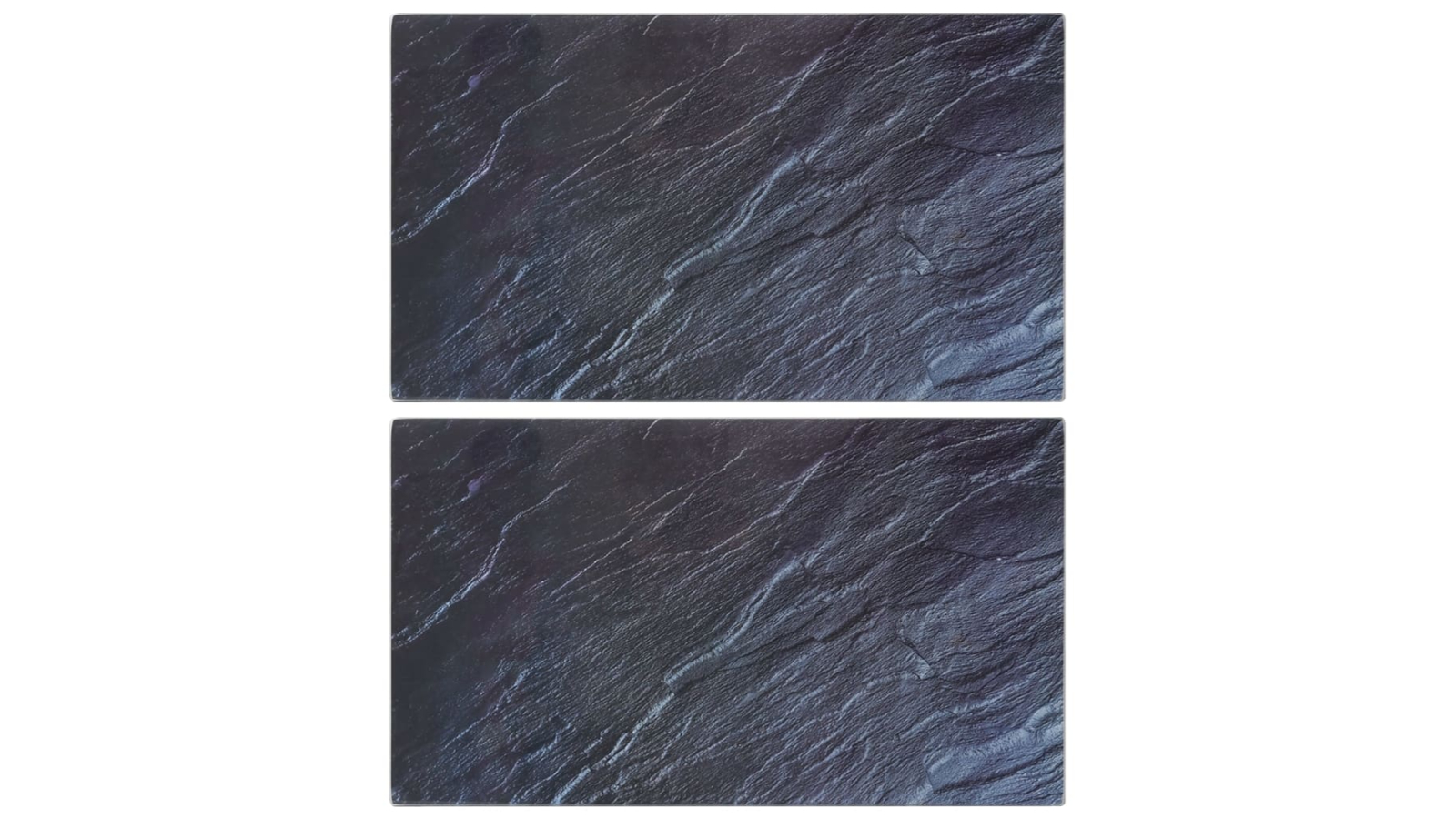 vidaXL 2 Piece Tempered Glass Chopping Board with Natural Stone Pattern